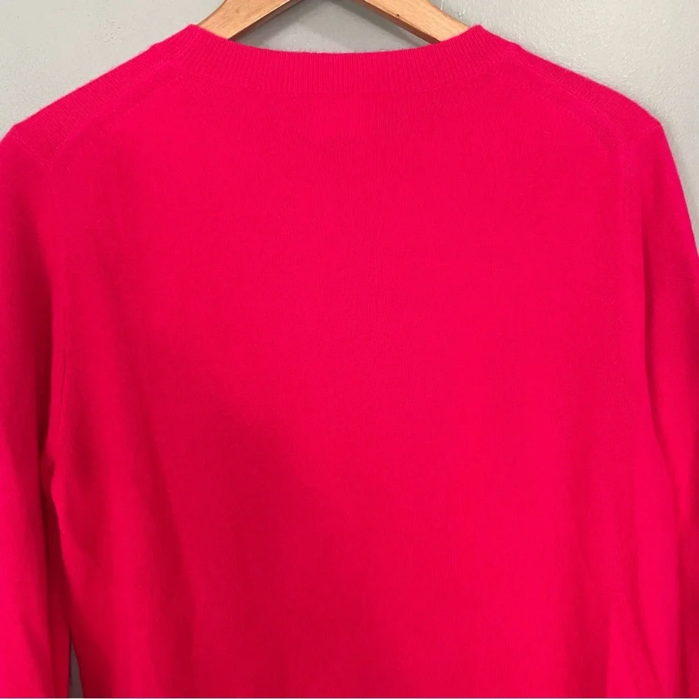 JCrew Cashmere Sweater Classic Fit Crewneck Pink Fuchsia Magenta Women Sz Large - Picture 10 of 11